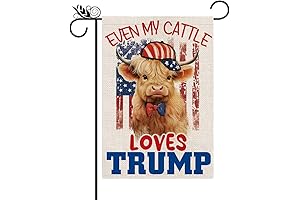Trump for President Garden Flag 2024 Trump Cow Print