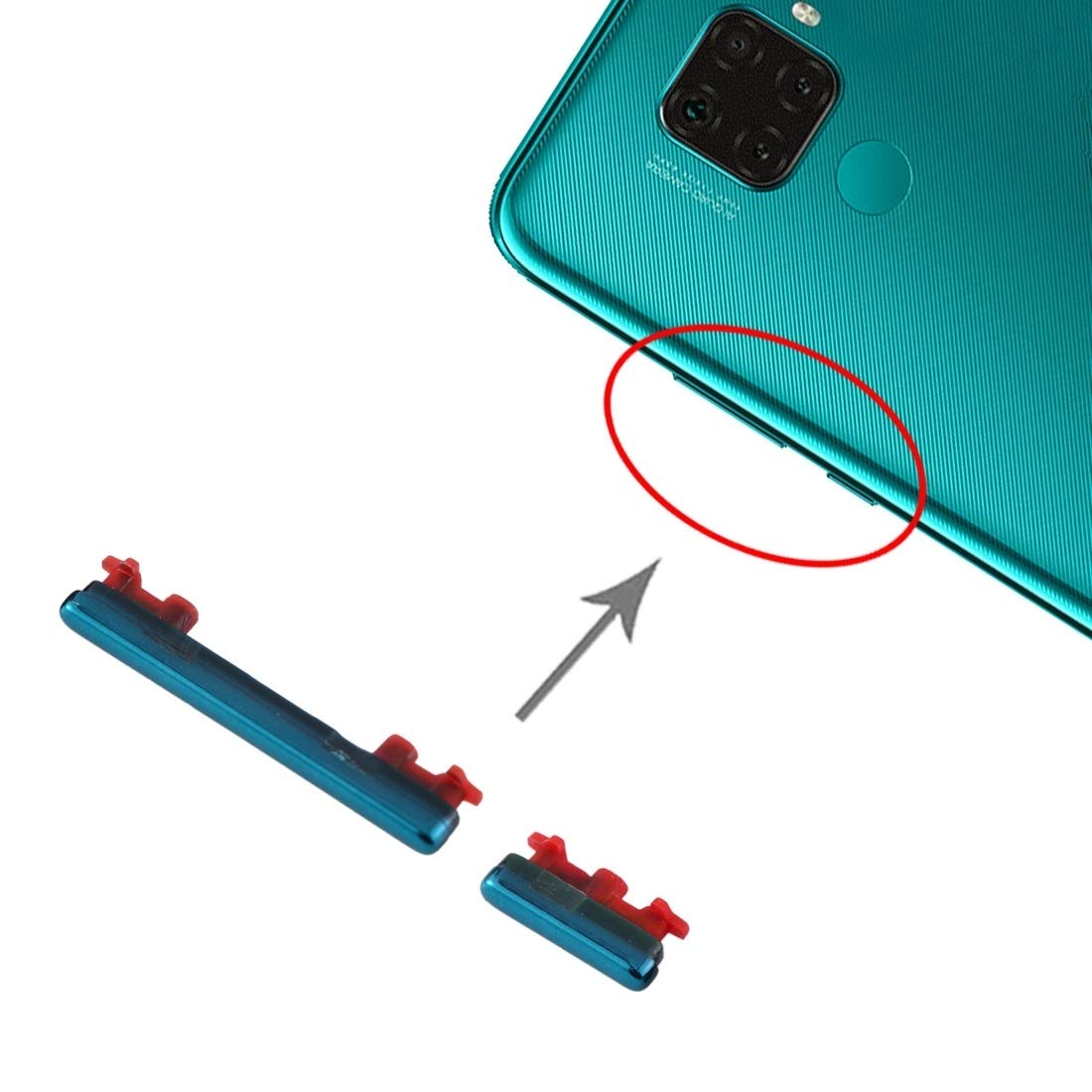 MDYH HDZ AGJ Side Keys for Huawei nova 5i Pro (Blue) (Color : Blue)