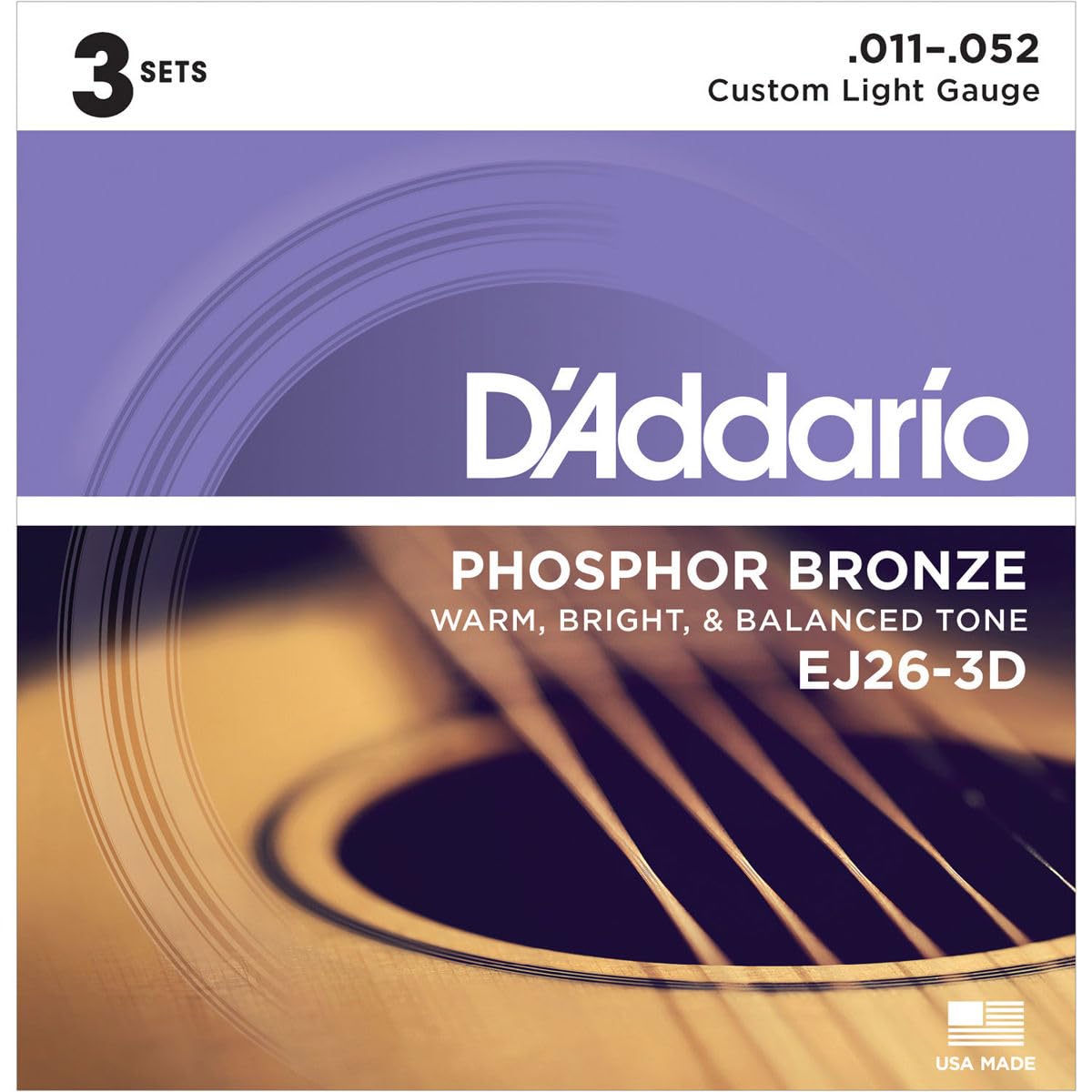 D'Addario EJ26-3D Musical Instrument String Guitar Steel Acoustic 18 pc(s) – Musical Instrument Strings (Guitar, Steel, Acoustic, 18 pc(s))