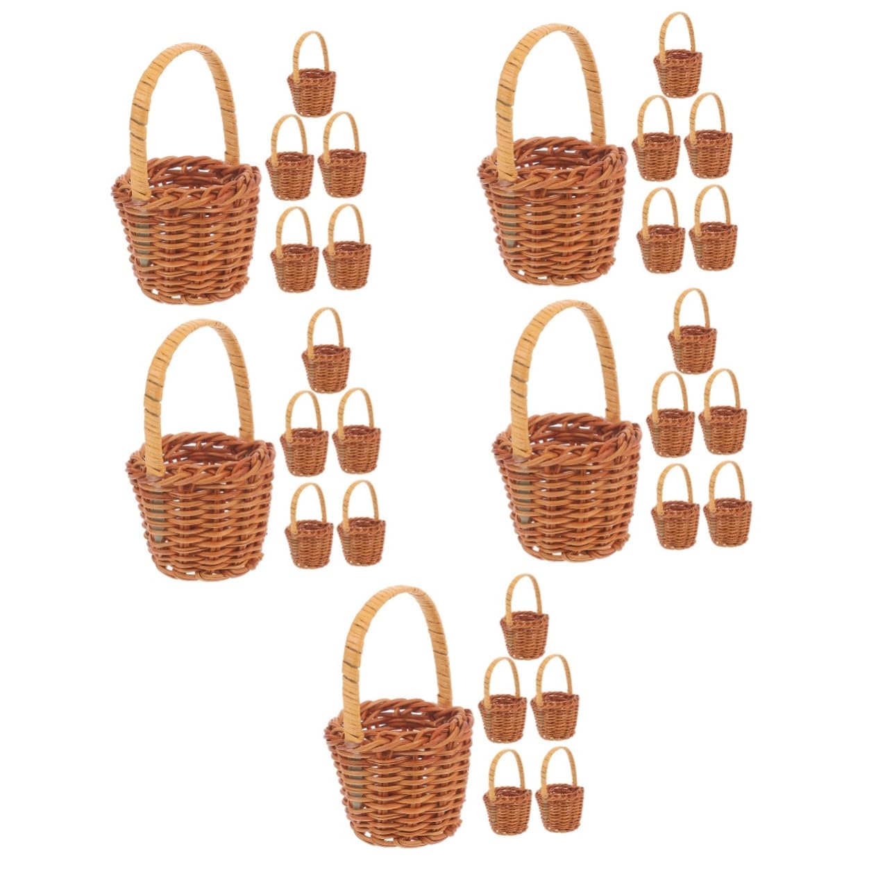 Alipis 30 Piezas Cesta Pequeña Mini Cestas Mini Adorno Decoraciones De s En Atura Accesorios para Casa De Simulación Artesanal Pequeña Tejida Rota