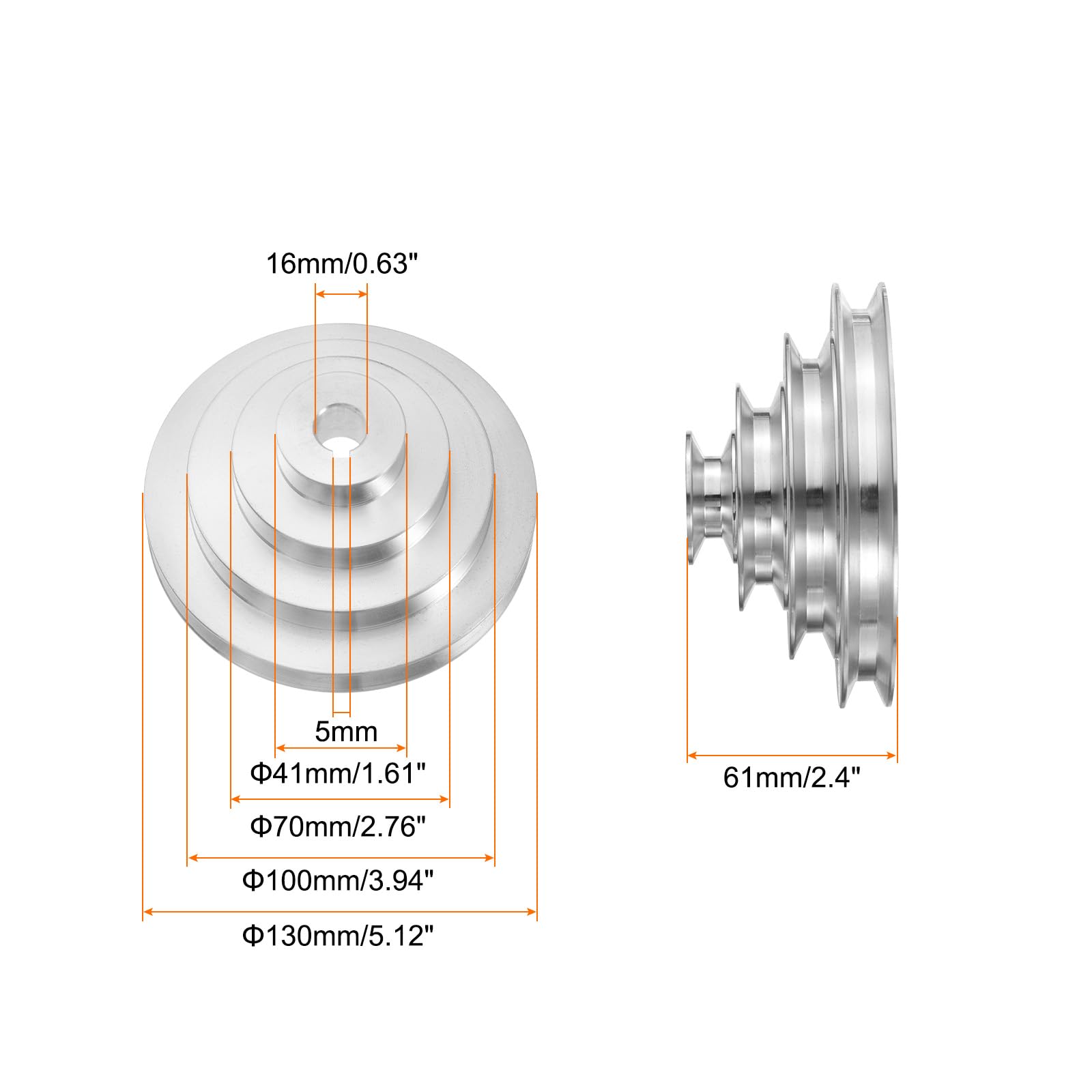 Volants à Disque Orange Alésage Rond Trou 10 Mm X Diamètre Extérieur 80