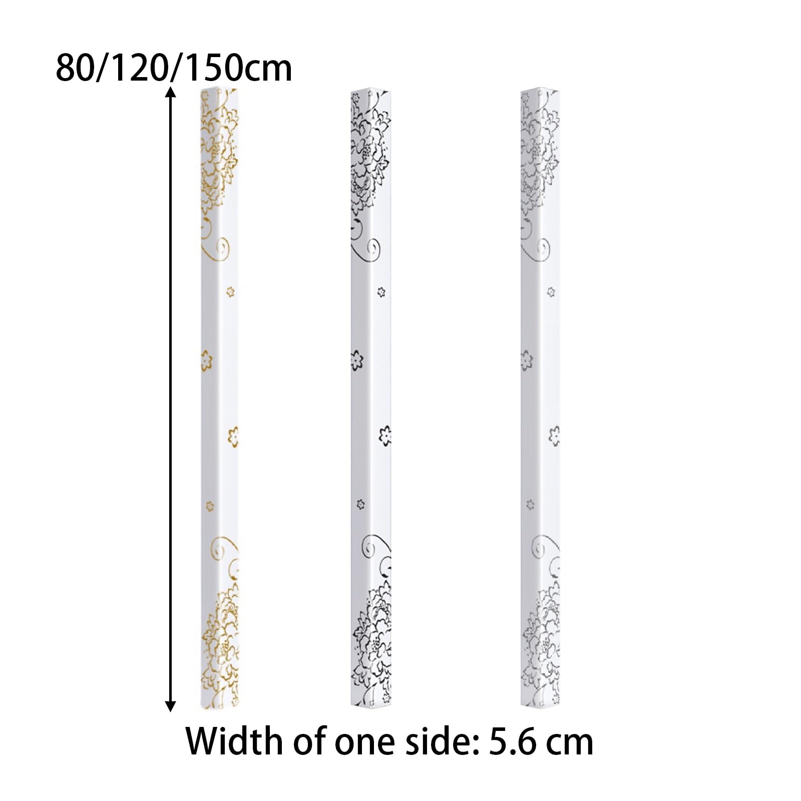 Paraspigoli Muro in Acrilico L Stampa su Sfondo Bianco Striscia Anticollisione per Soggiorno Protezioni Adesive per Pareti e Scale(Gold,120cm)