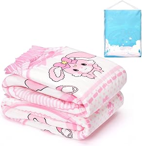 Littleforbig Adult Printed Diaper 2 Pieces Sample Pack - Baby Usagi (Medium 28"-38")