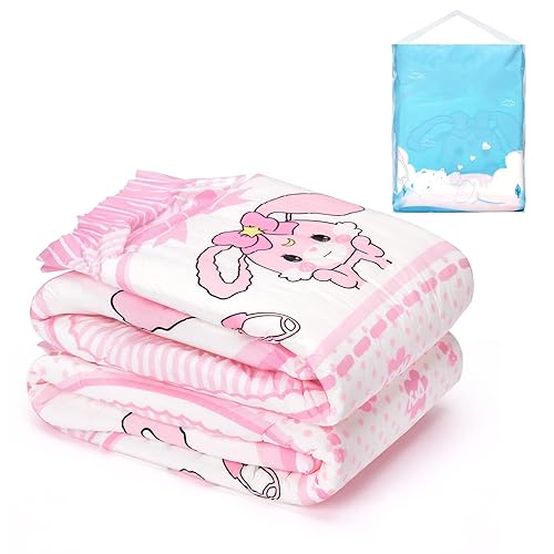 Littleforbig Adult Printed Diaper 2 PCS - Baby Usagi Cute Diaper (Medium 28"-38") - Pink Baby Usagi - Medium