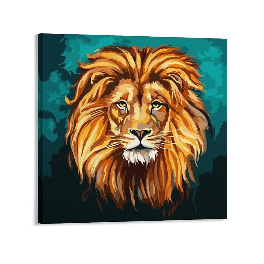 Amazon｜悲しいライオン インテリア装飾額装壁用絵画