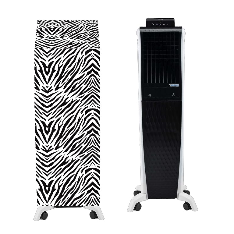 Image of Cooler Cover Compatible for Symphony Diet 3D 55i+ 55-Litres Air Cooler Waterproof, Dustproof, Size (HxWxD) 134.62X41.91X48.26 Cm, Zebra Black.