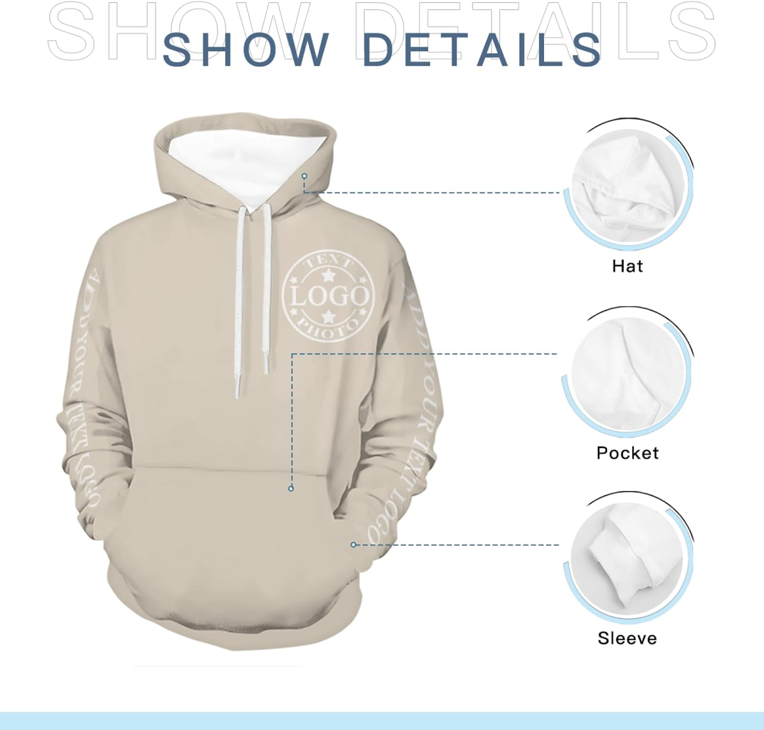 Custom Hoodies for Men Women,Customized Hoodie Personalized Sweatshirts Unisex With Logo Text Photo Gifts - Image 4
