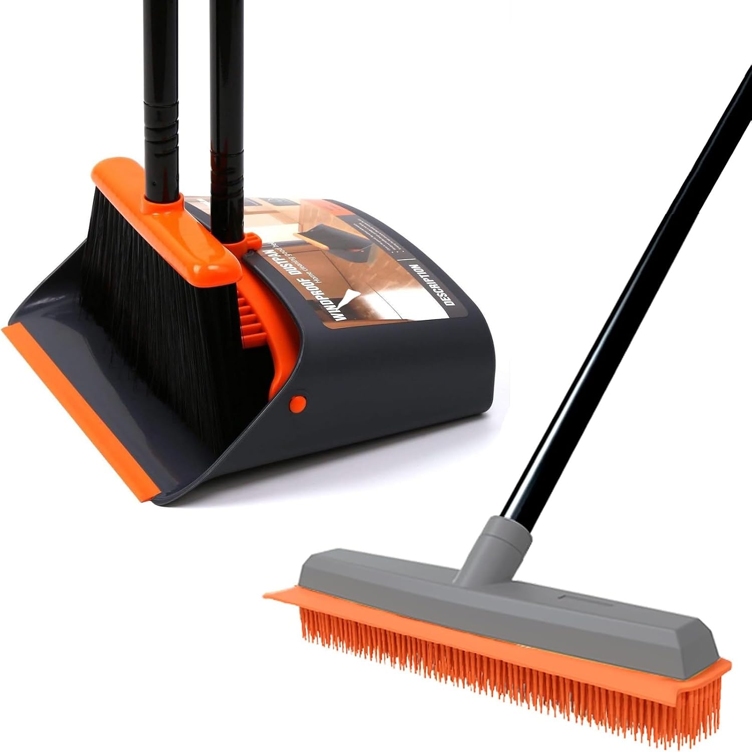Amazon.com: TreeLen Broom and Dustpan Set and TreeLen Rubber Broom ...