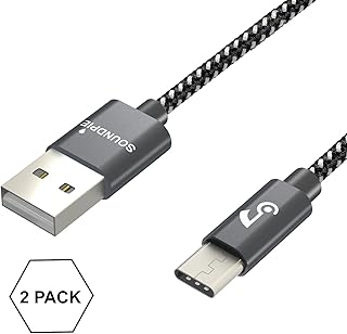 Soundpie タイプCケーブル USB CからUSB A 5フィート 編組ケーブル Apple Macbook 12インチ ChromeBook Pixel Nexus 6P 5X One Plus 2 Nokia N1タブレット Asus Zen AiOおよびその他のUSB Cデバイス用 USB 2.0 5 feet ブラック SC09-BLK-WHT-2