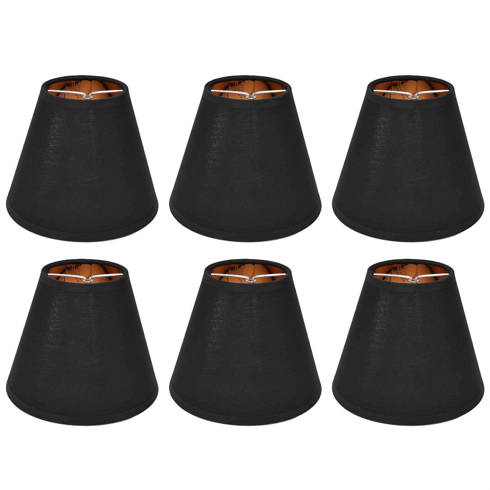 6pcs Kleine Kronleuchter Schirme, Schwarzer Lampenschirm Clip Auf Lampenschirm Für Tischleuchter Stehleuchte, E14 Lampen Schirm Für Tischlampe Oder Stehlampe, E14 Nachttisch Lampenschirm
