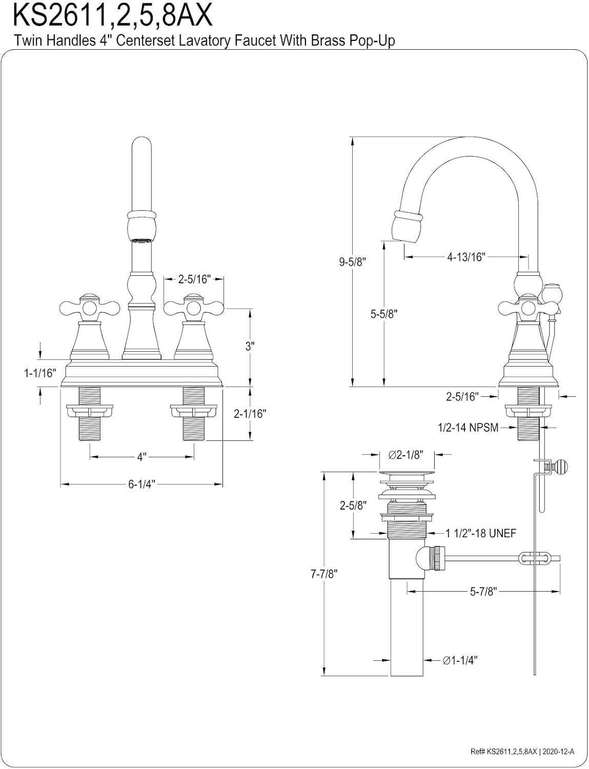 40% Off Discount Kingston Brass KS2612AX Governor 4-Inch Centerset Lavatory Faucet with Brass Pop-Up with Metal Cross Handle, Polished Brass Best Seller Kingston Brass KS2612AX Governor 4-Inch Centerset Lavatory Faucet with Brass Pop-Up with Metal Cross Handle, Polished Brass