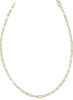 Au Naturale 10k Yellow Gold Paperclip Link Chain Bracelet (2.5 mm, 7 inch) | Minimalist Jewelry for Women