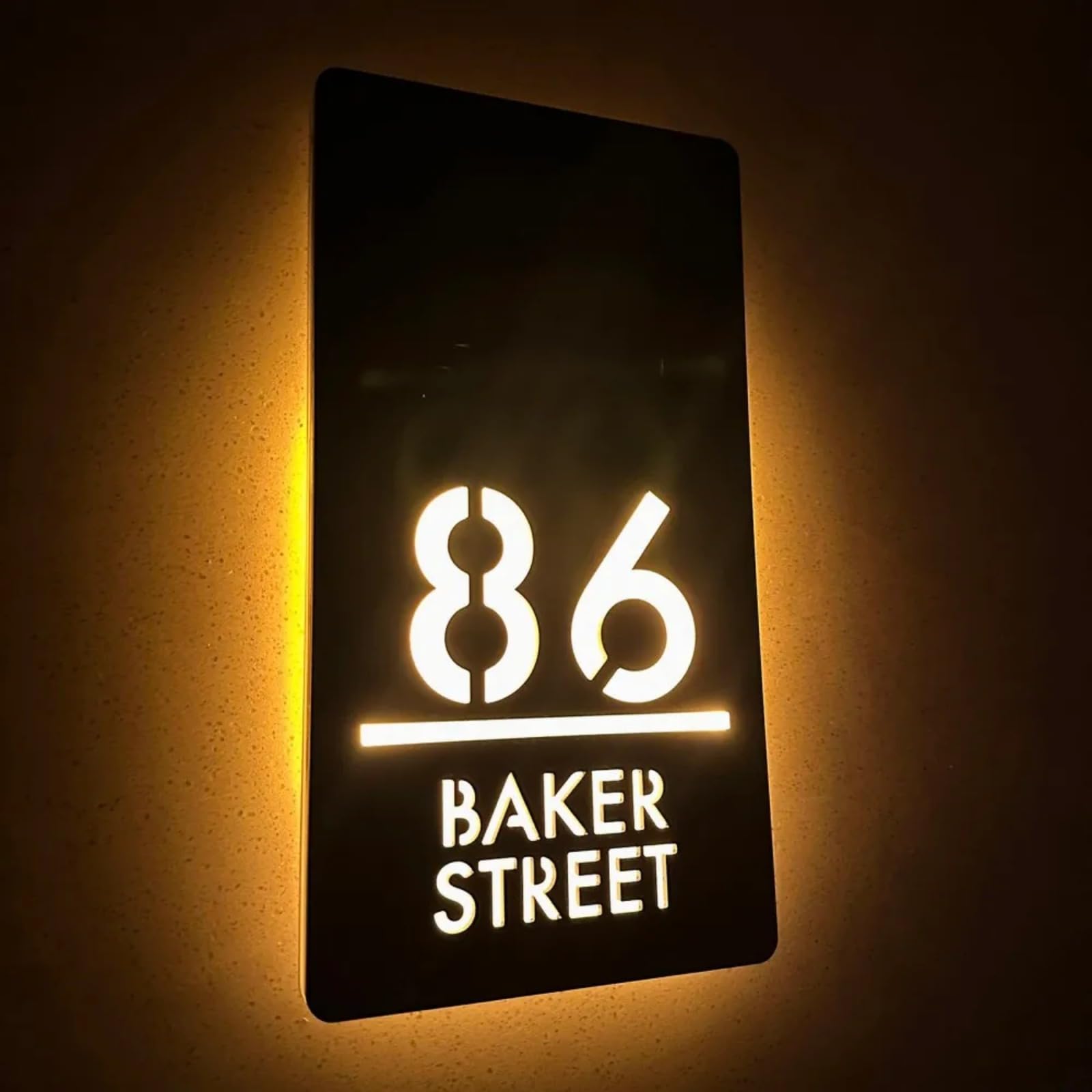 Targa con numeri civici a energia solare personalizzata per esterni, con illuminazione a LED, idea regalo per l'inaugurazione della casa, numeri di indirizzo a LED, targa moderna per giardino,