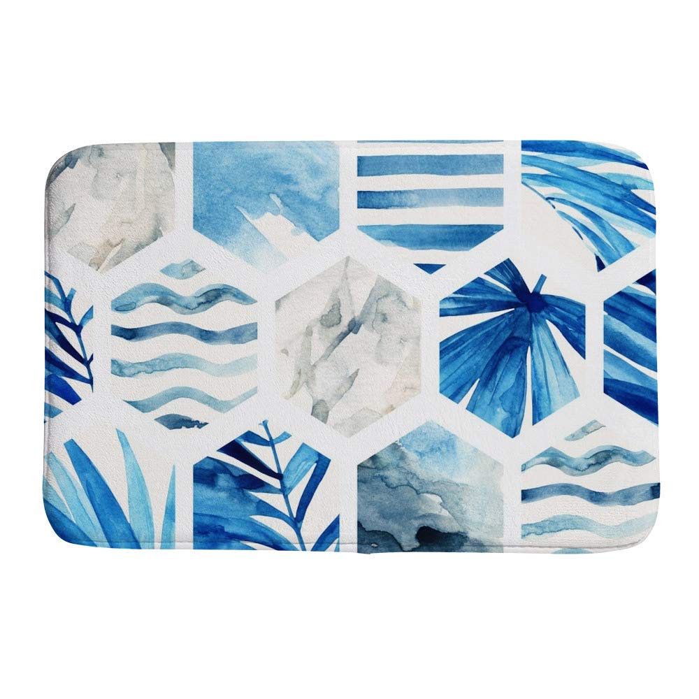 Tapis de bain velours corail antidérapant aquarelle marbre