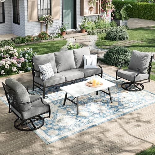 MIXPATIO Patio Furniture Set 4 pcs, Outdoor Patio Furniture, 3-Seat