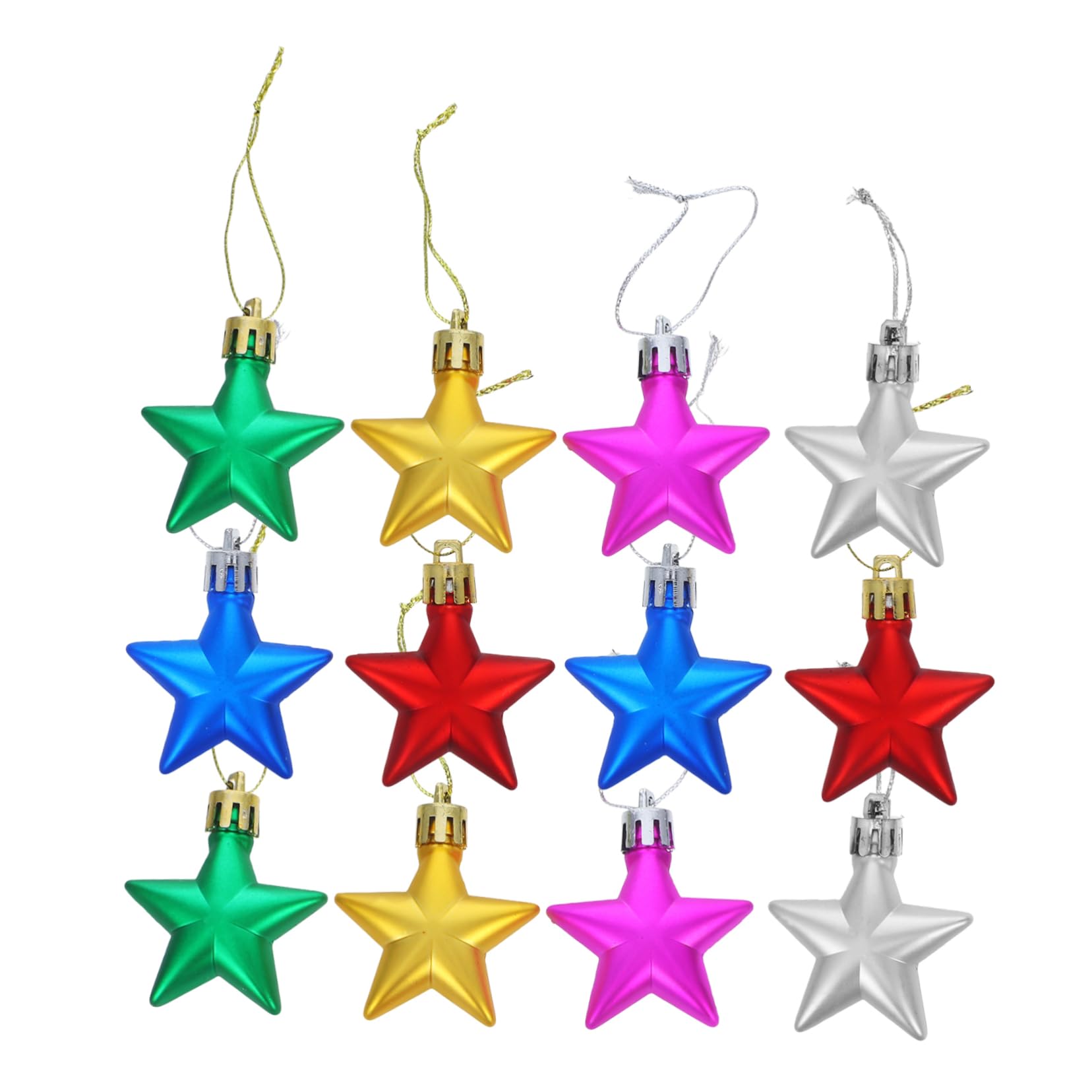PRETYZOOM 5 Set Di Ornamenti Natalizi Pendenti A Forma Di Stella Decorazioni Natalizie A Forma Di Stella 12 Pezzi * 5
