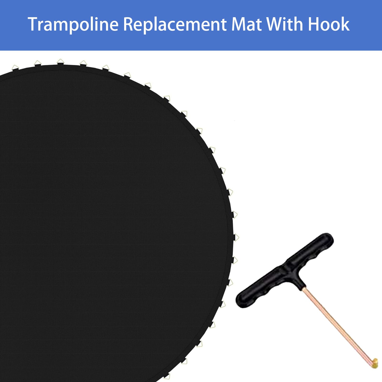 Tappeto Elastico di Ricambio per Trampolino, Tappeto Elastico Telo Ricambio, Trampolino Cuscino, Impermeabile, Resistente Raggi UV con Gancio A Molla,A,10ft/54buckles