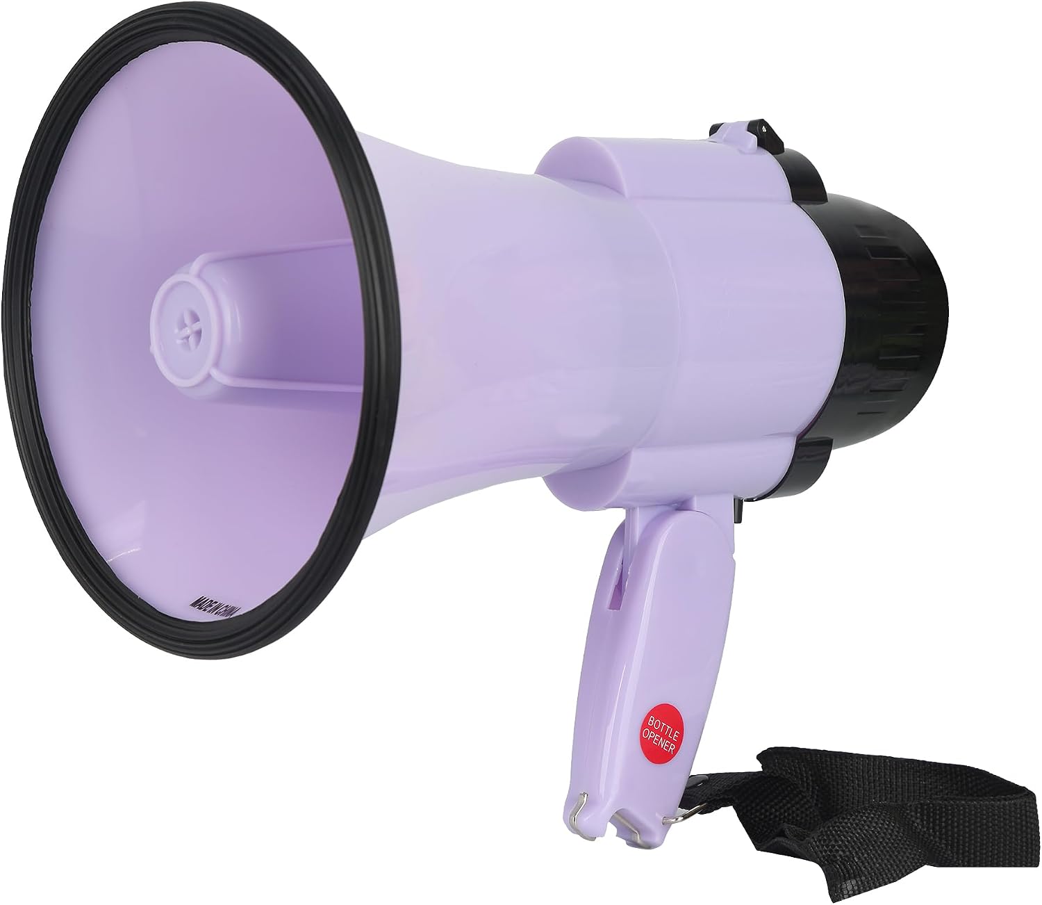 B S 20W Portable Megaphone Bullhorn Speaker with Bottle Opener & Alarm Siren Projection Range Up to 600 Square Yards for Recording, Outdoor Events and Crowd Management