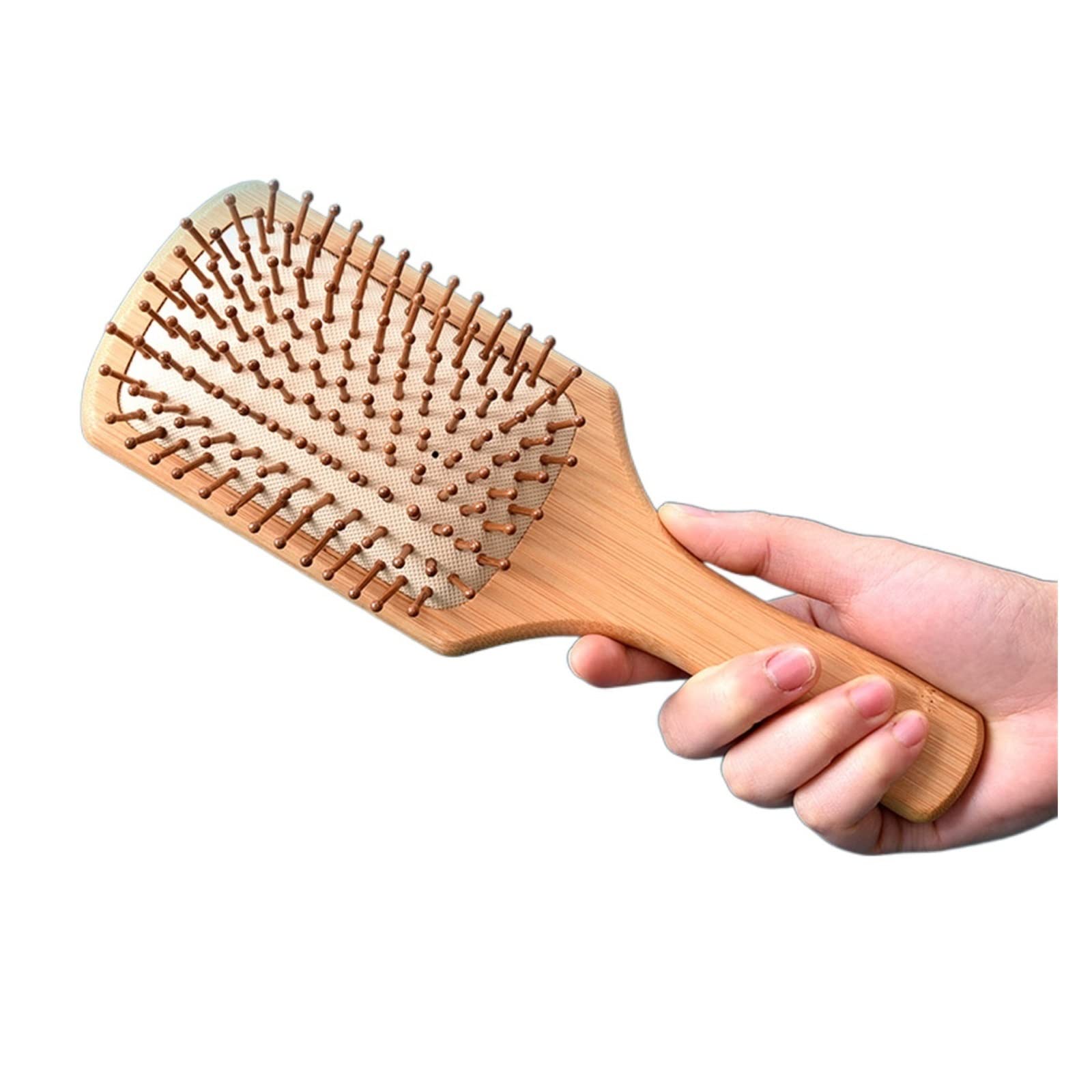Cepillo de Madera de Moda para el Cabello, Peine de Masaje con cojín de Aire antiestático desenredante para Mujeres, desenredante alisador (B 24 cm)