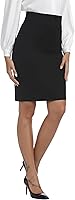 iChosy Women's Stretchy High Waist Knee Length Bodycon Midi Pencil Skirt for Work Business