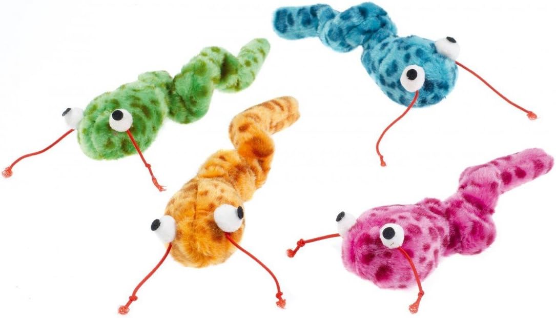 Classic Pet Products Trembling Worms, Blue, Pack of 4