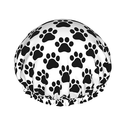 Cute Dog Double Layer Waterproof Shower Cap Suitable For All Head Sizes