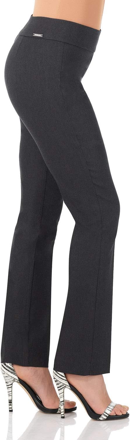 Rekucci Women's Ease Into Comfort Stretchy Straight Leg Office Pant with Tummy Control - Image 2