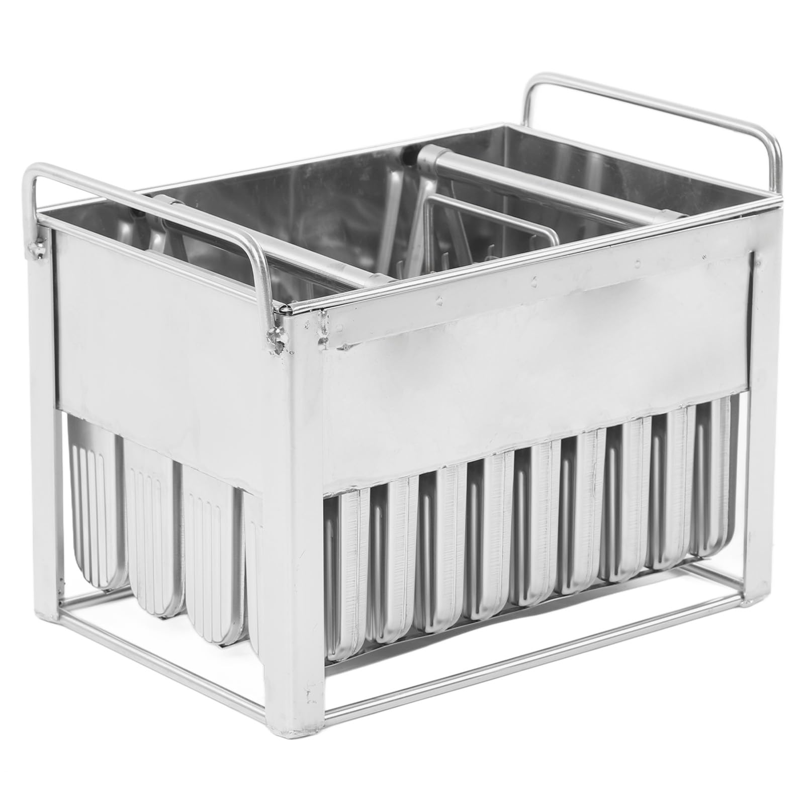 Cocoarm 40 Moldes de Acero Inoxidable para Helado, Molde de Metal para Paletas Heladas con Estante de 365 X 240 X 280 Mm, Reutilizable, Fácil Liberación para Paletas Heladas, Postres de Gelatina,