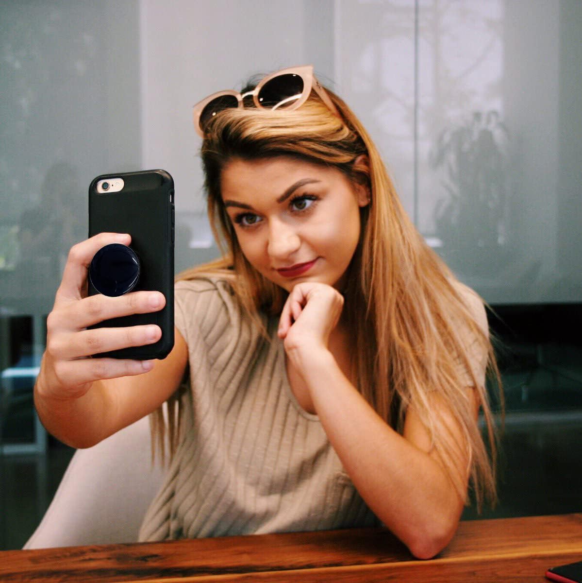 Magnetic Phone Handle Compatible with Phones, Foldable Phone Grip Stand for Smart Phones, Tablet Computers and Mobile Phone Accessories - Transparent Glitter Purple - Image 3