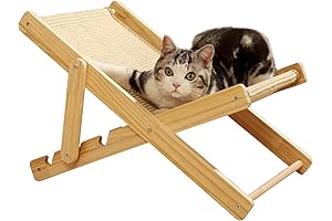 HUATOL Cat Sisal Chair | Relaxation Cat Bed, Adjustable Height Cat Chair...