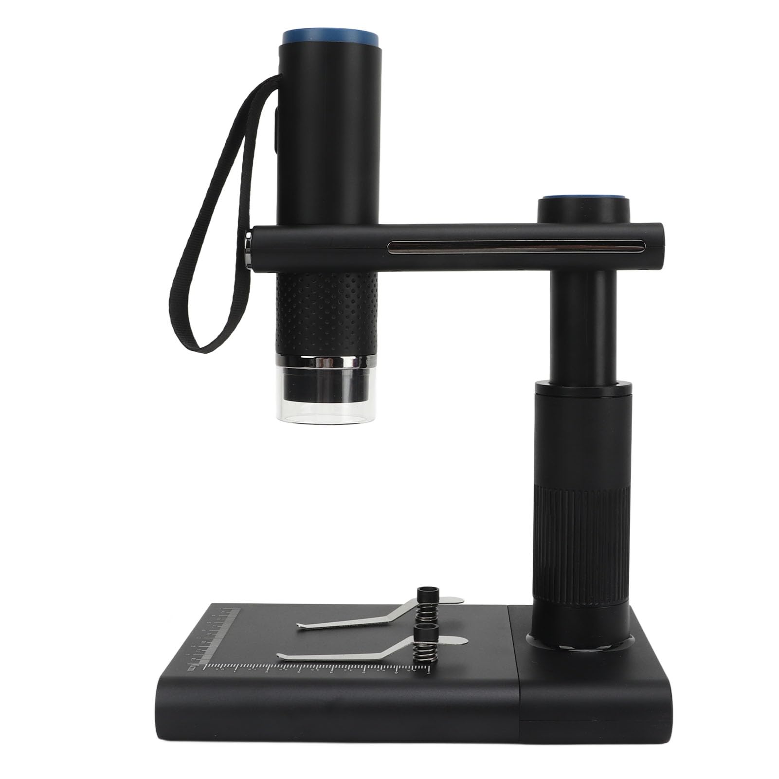 Microscopio Digital WiFi, HD 1080P 50 a 1000X Aumento Inalámbrico USB Portátil Microscopio de Bolsillo Cámara con 8 LED Soporte de Metal Ajustable y Bolsa de Transporte (Negro)