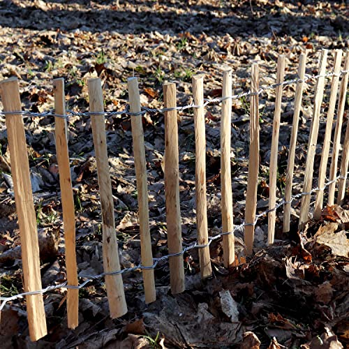 Aquagart Staketenzaun Rollboarder Lattenabstand 4-6cm Gartenzaun Perfekt als Beeteinfassung und Beetumrandung oder Weg Abgrenzung Langlebiger Holzzaun Holz Zaun Rollzaun (5m x 35cm)