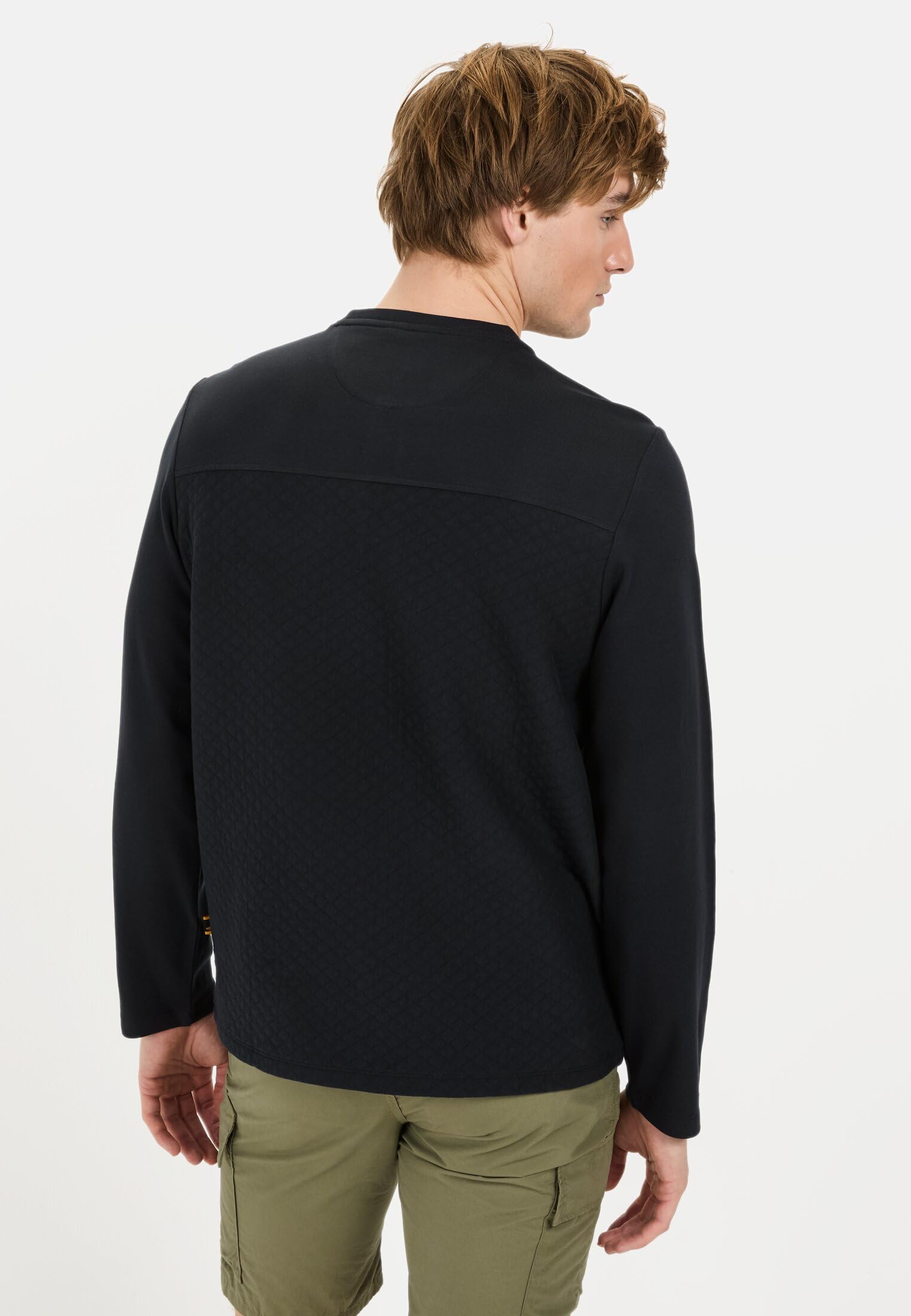 camel active Henley męski z długim rękawem z kieszenią na piersi