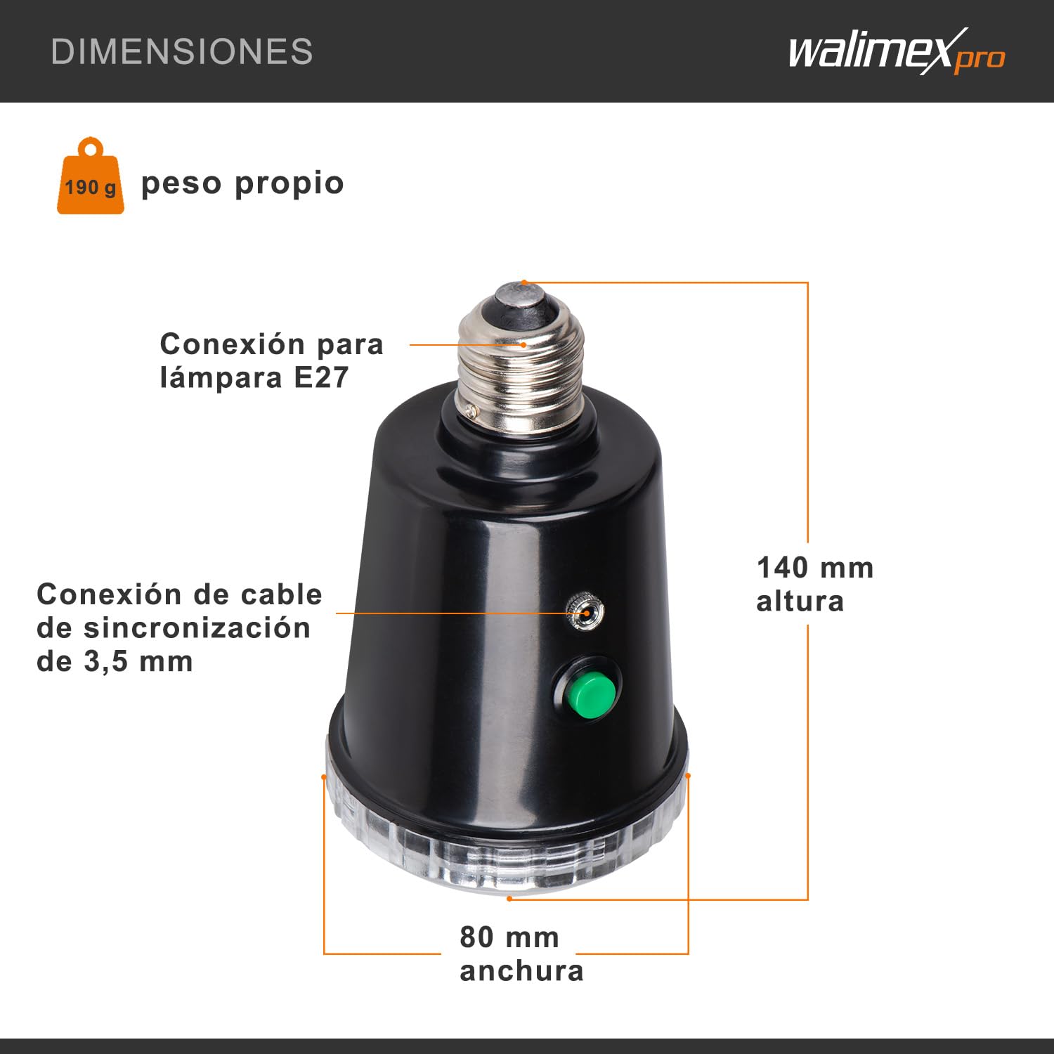 Walimex Pro 40 W Flash de sincronización lámpara – Studio Flash Studio lámpara con fotocélula Sync