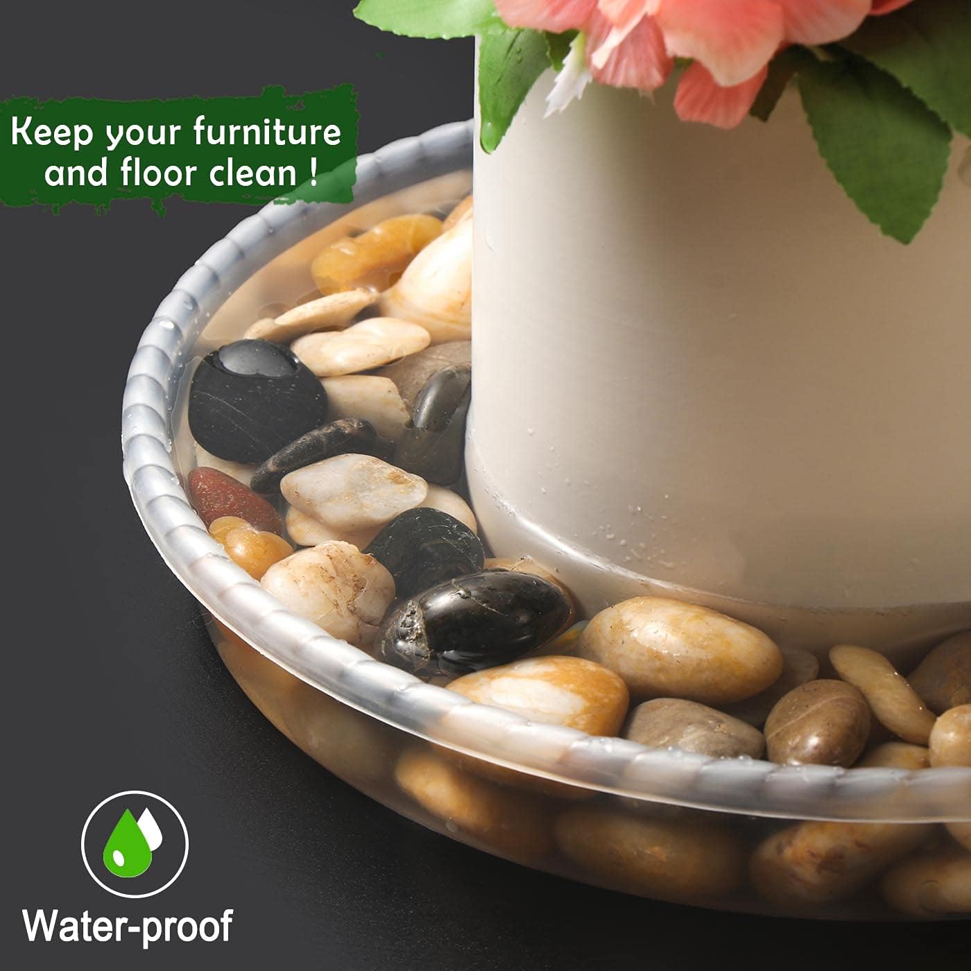 SupKing Plant Saucers - 9 Pack, Clear Trays -3