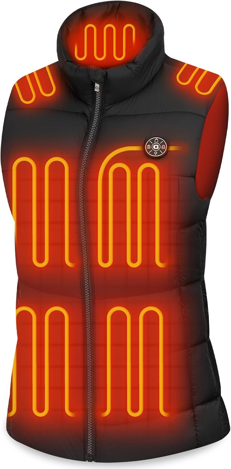 Heated Vest for Women with 16000mAh 7.4v Battery Pack Included, Light Weight 15 Heating Zone Electric Heating Vest