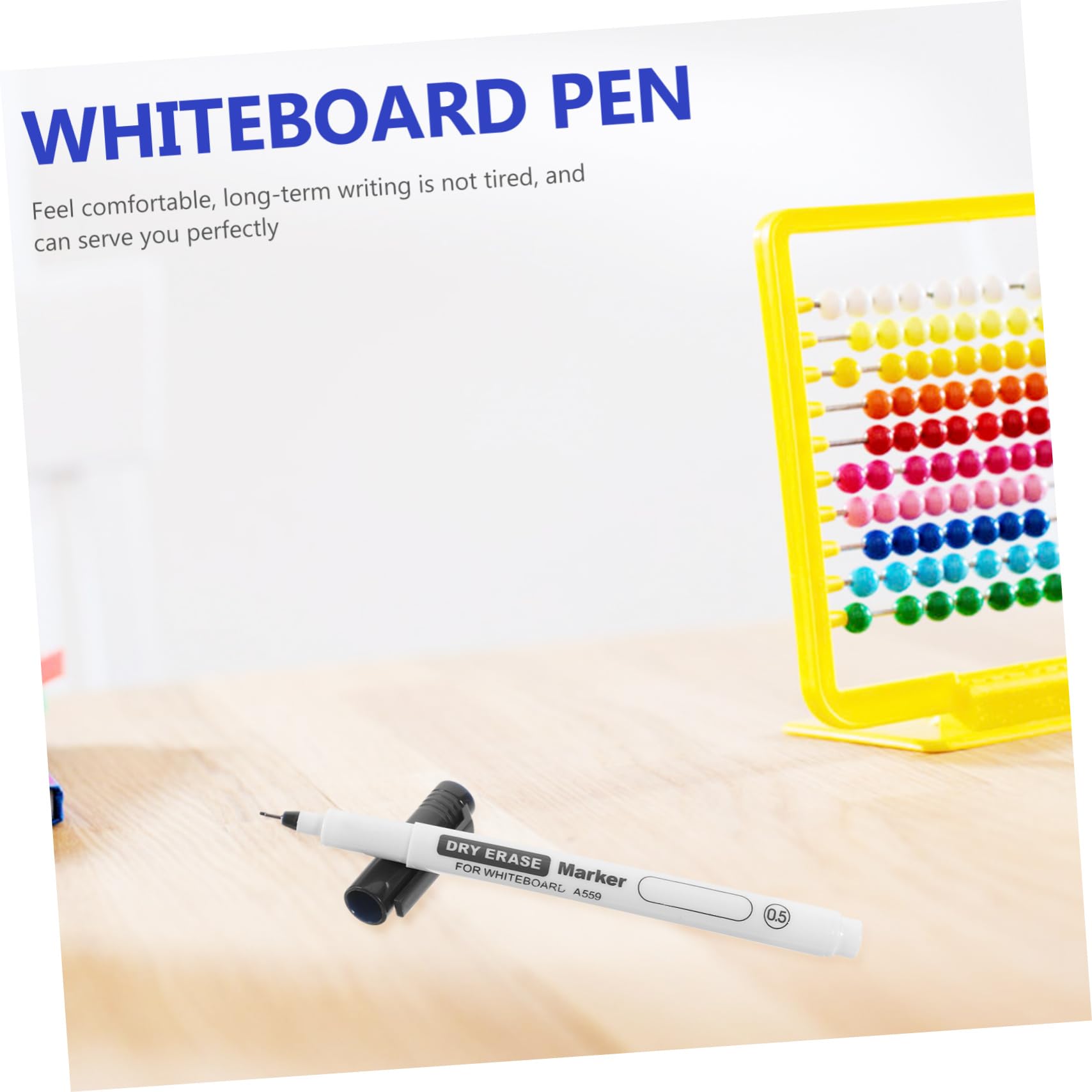 50 Pièces Stylo Feutre Effaçable à Pointe Fine pour Tableau Marqueur Décriture et pour Bureau et École Noir