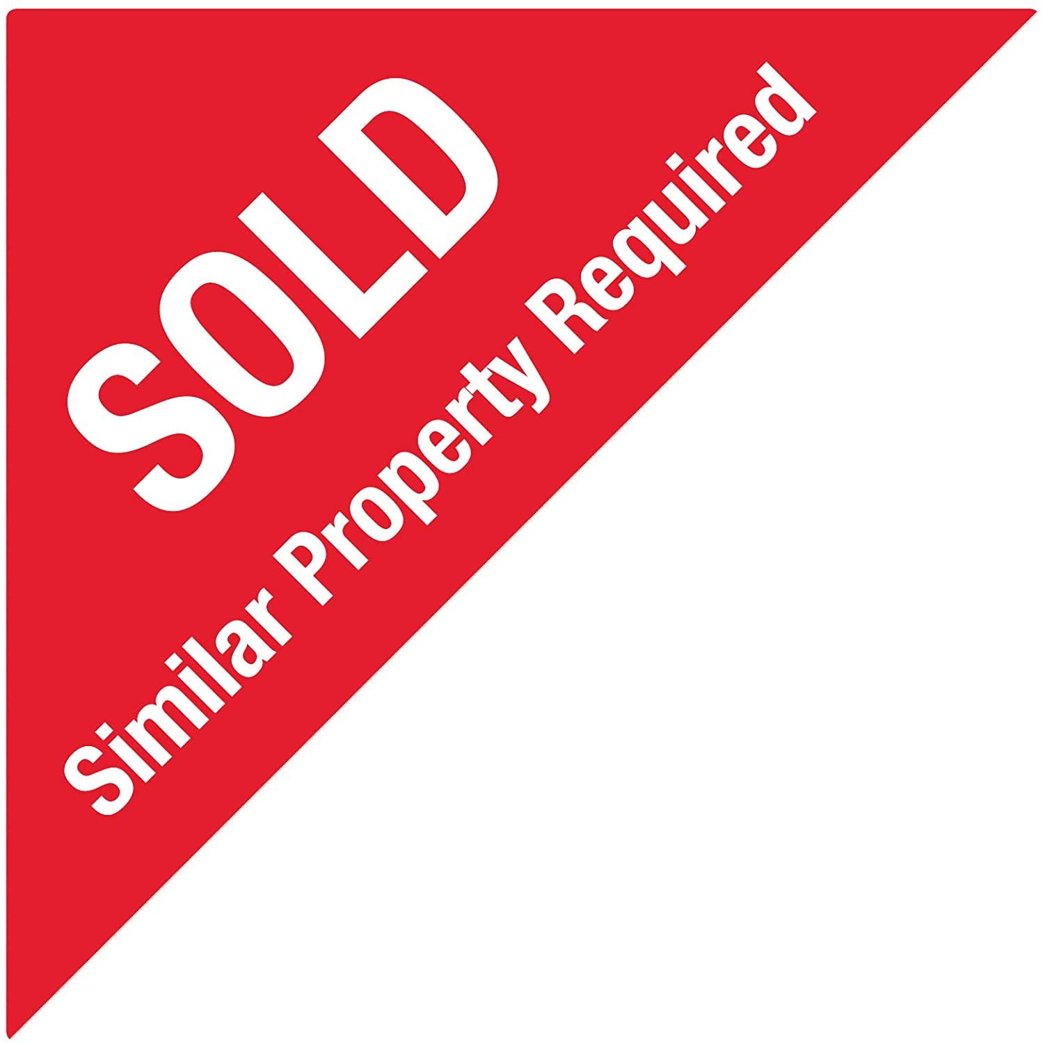 Estate Agent Stickers – Pack of 100 Red 67 x 67 x 94mm Triangles Removable Adhesive Coloured Sticky Labels Self Adhesive Easy Peel Labels Stickers Sticky Paper - Sold Similar Property Required