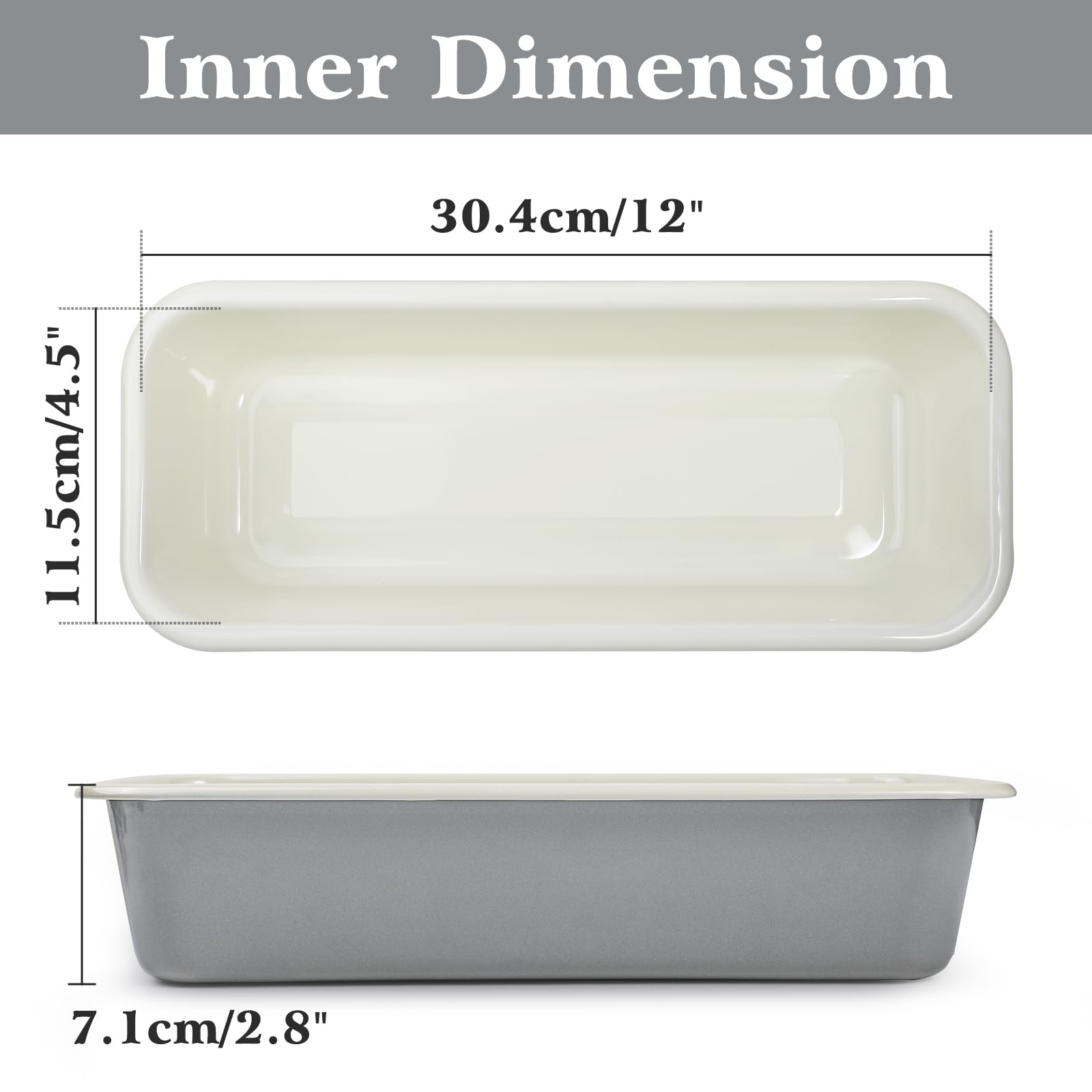 webake Stampo per pane smaltato, 32 cm, rettangolare, per torte, pane tostato, 32 x 13 x 7 cm