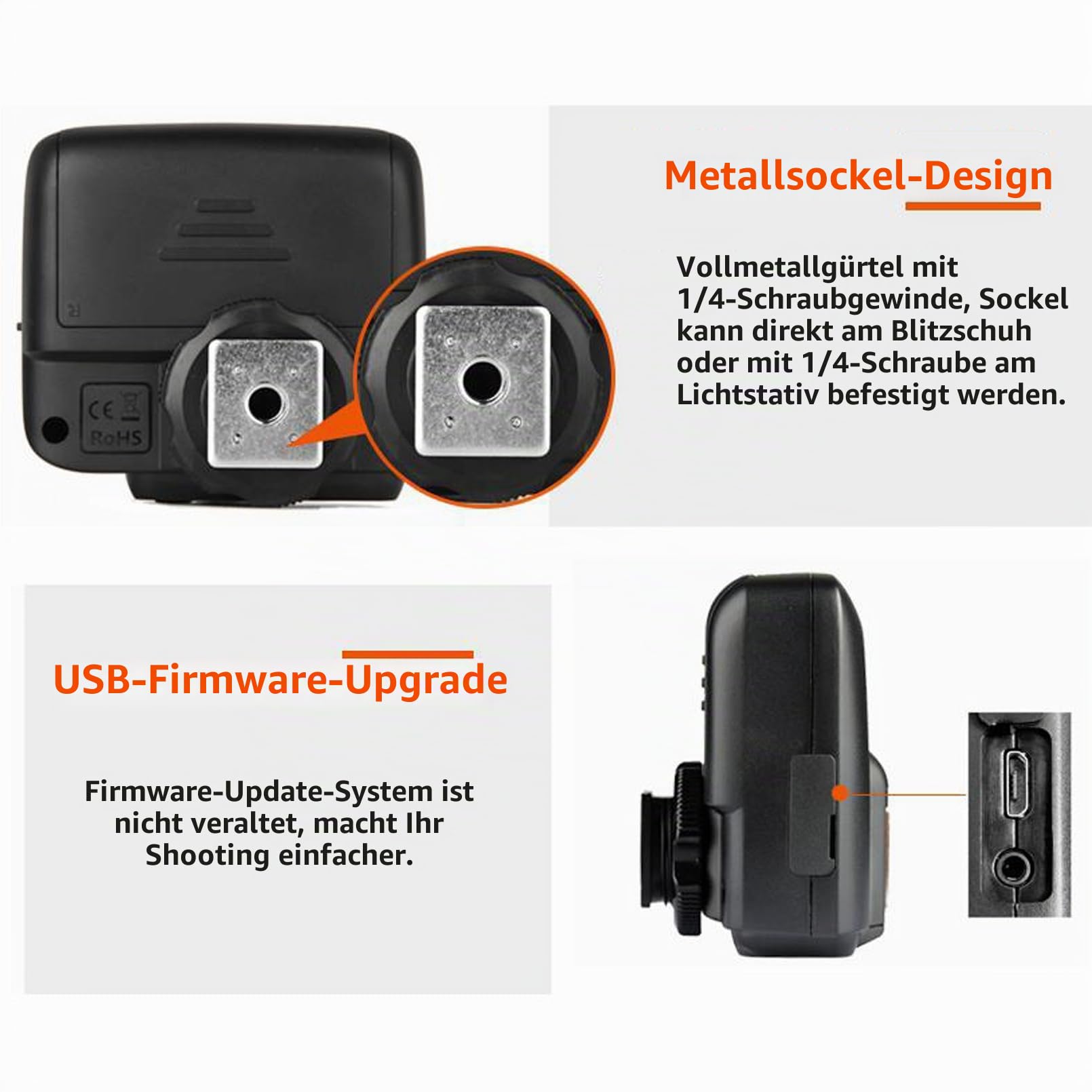 Godox X1R-C E-TTL 2.4G Wireless Empfänger Funkauslöser für Canon Kamera + LETWING Tuch