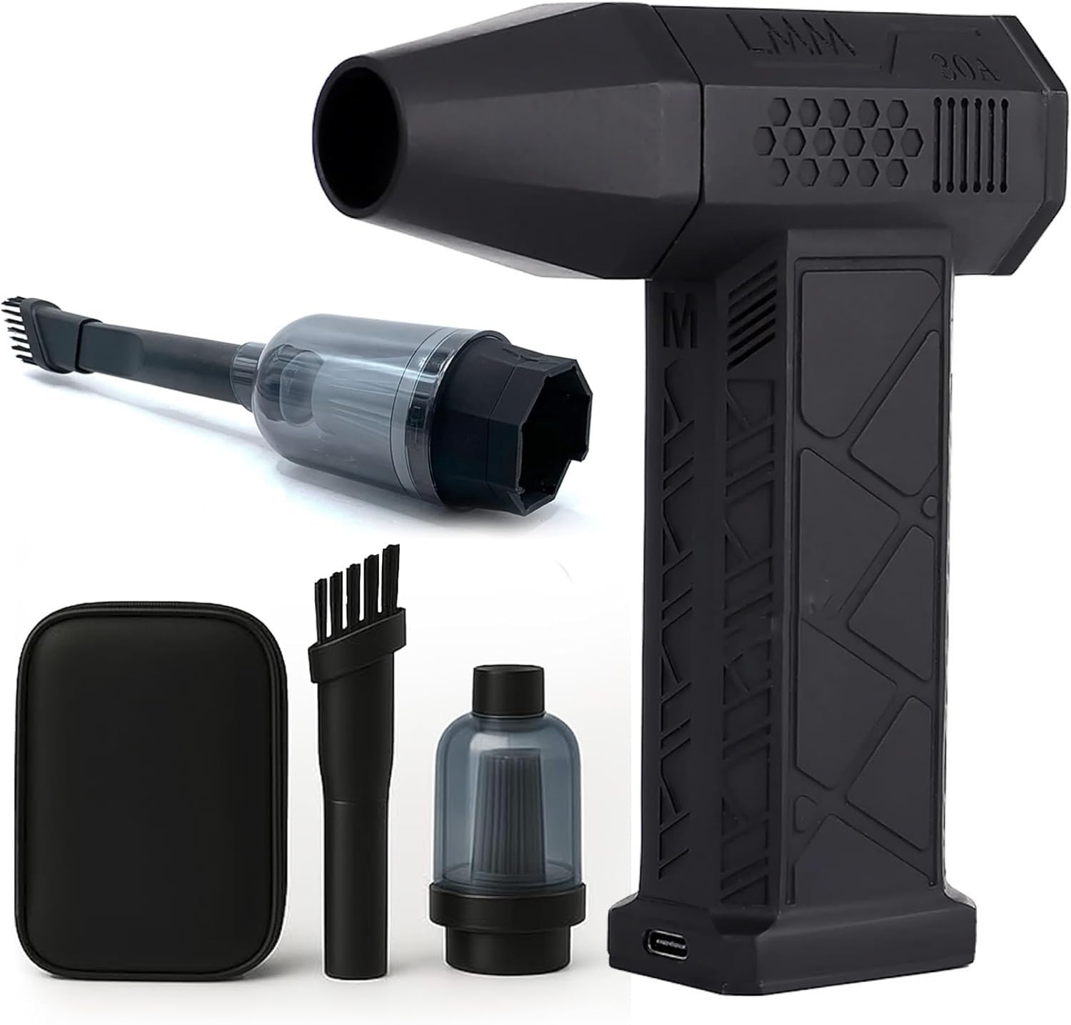 Turbo Fan with Vacuum Kit – 140,000 RPM Blower Fan, 8000mAh Battery, Adjustable Speed, Mini Wind Blower & BBQ Fan – Powerful Vacuum Cleaner for Cars, Computers, Type-C Fast Charging