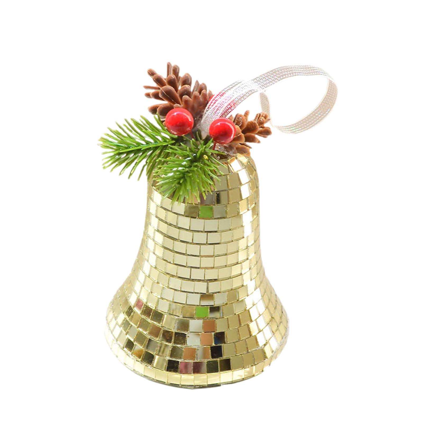 Kalttoy Gold Sparkling Discos Bauble Christmas Hanging Decorations Stylish Festival Accessories Light Reflectings Glass Ornament Party Accessories