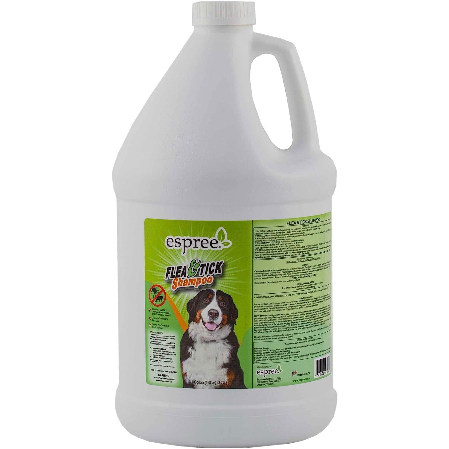 Flea & Tick Dog Shampoo, Aloe Vera Based Formula, Sulfate-Free, Paraben-Free, Harsh Chemical and Dye-Free, Pest Removal Shampoo, Gallon