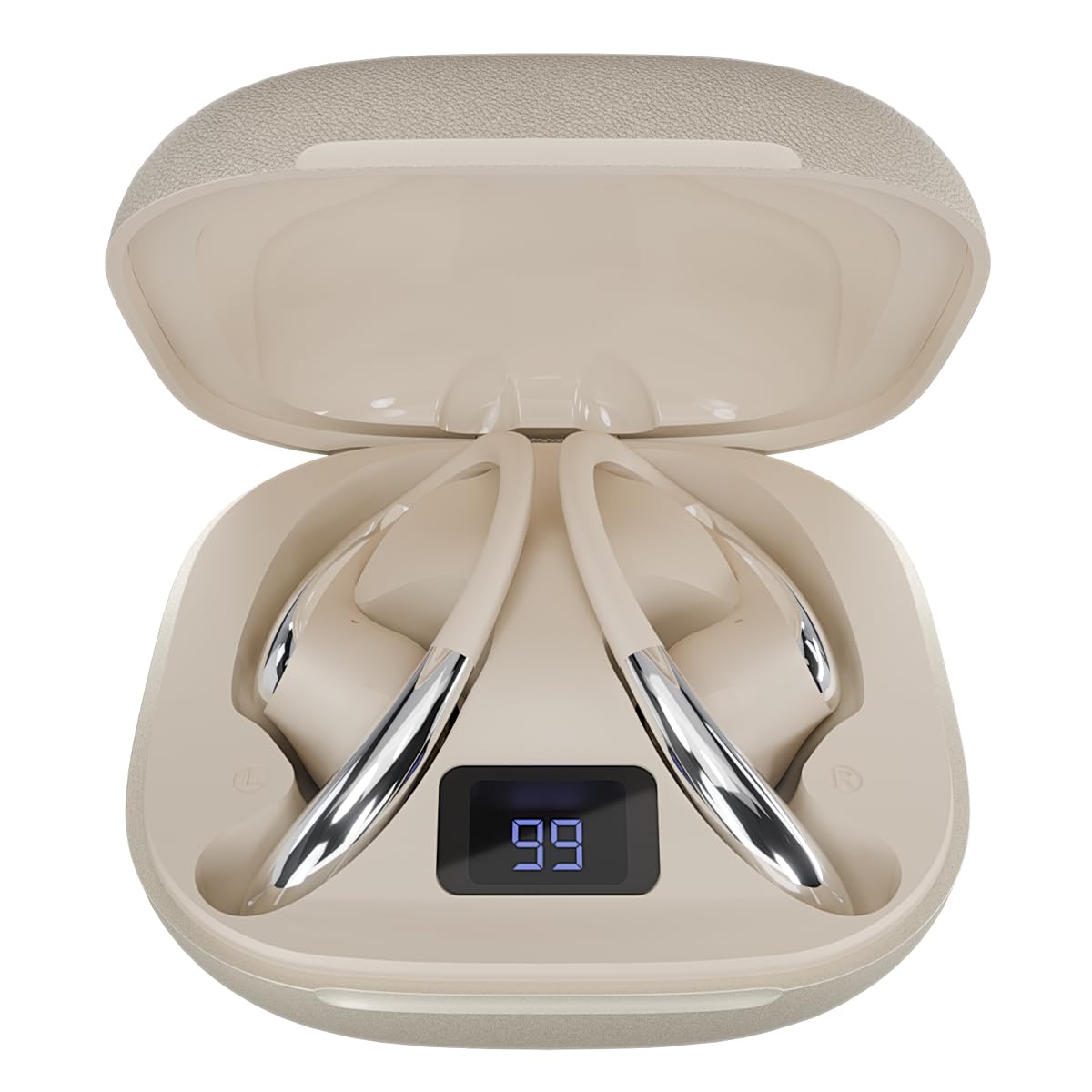 DwOTS Sense Pro OWS Earbuds with 42dB ANC, Over Ear Headphone Design, 45H Battery, Bluetooth v6.0, 3 EQ Modes, Hall Switch Auto Connect, Voice Assistant Support, Bluetooth Earbuds (Cream)-image-40