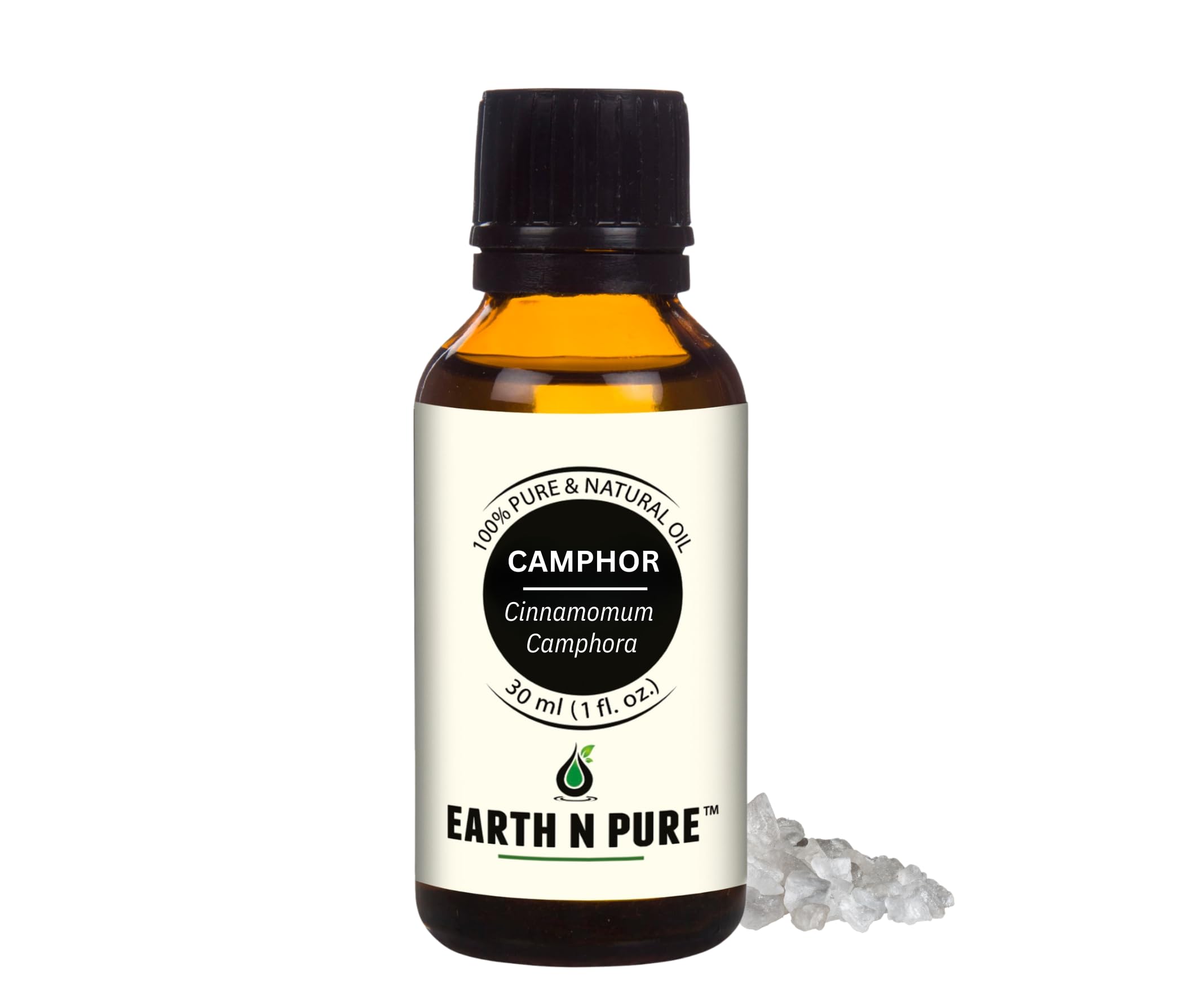 Earth N Pure Camphor Essential Oil | 100% Pure & Natural Therapeutic Grade Camphor Oil | Undiluted Essential Oil for Aromatherapy, Diffuser, Massage & DIY Care | 30ml