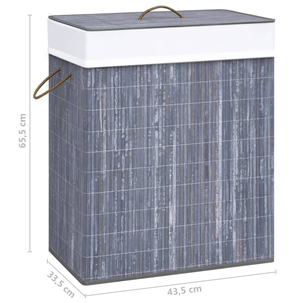 Generic Cesto Portabiancheria Angolare in bambù, Cesto Porta Abiti con Coperchio e Manici per Camera da Letto, Bagno, Lavanderia (43,5x33,5x65,5 centimetri)