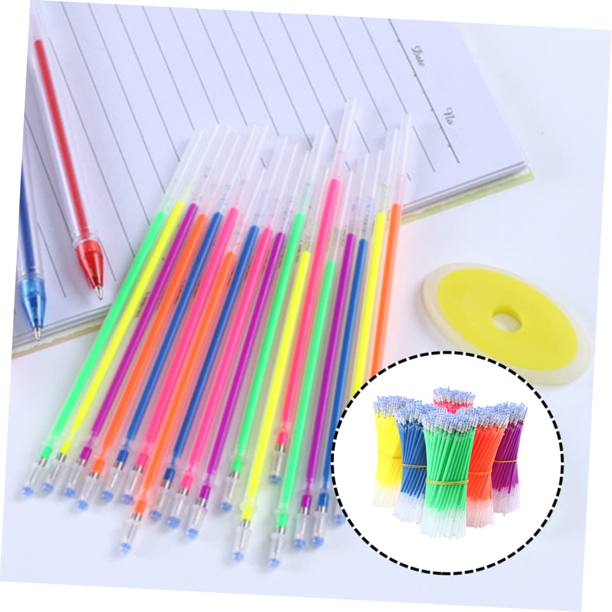 COHEALI Colors Neon Glitter Gel Ink Pen Refills For Coloring Books
