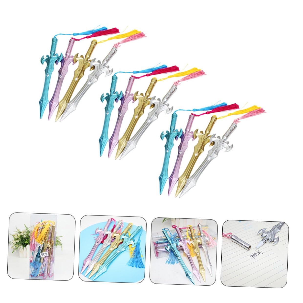 DOITOOL 36 Pièces Stylos Gel à Encre avec Pendentif Tassel Stylos Bureau et Dessin Ergonomiques Caps Séchage pour Étudiants et Usage