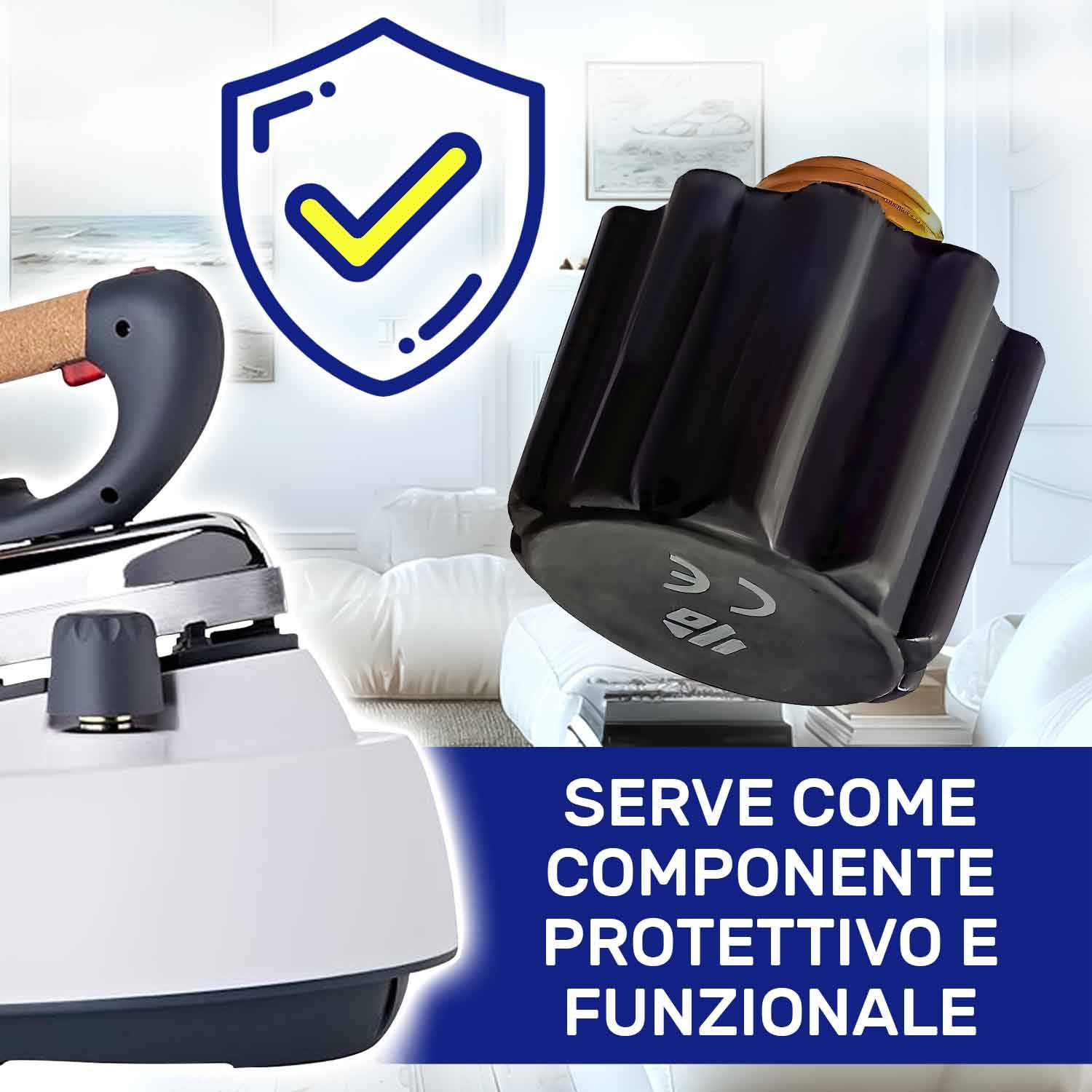Tappo per Polti Vaporella o per Polti Vaporetta - Filettatura Maschio da 1/2" - Completo di Guarnizione - Taratura 4,5 Bar - Garanzia di 10 Anni - MONTERAL