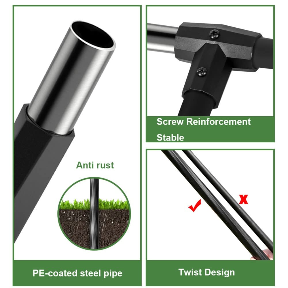 Gartenbogen-Spalier aus PE-beschichtetem Metall, 240 cm hoch, rostfrei, verstellbar, DIY-Gartenlaube für Rosen und Kletterer, Schwarz/Weiß, ideal für Gartenparty-Dekoration und Wanddekoration
